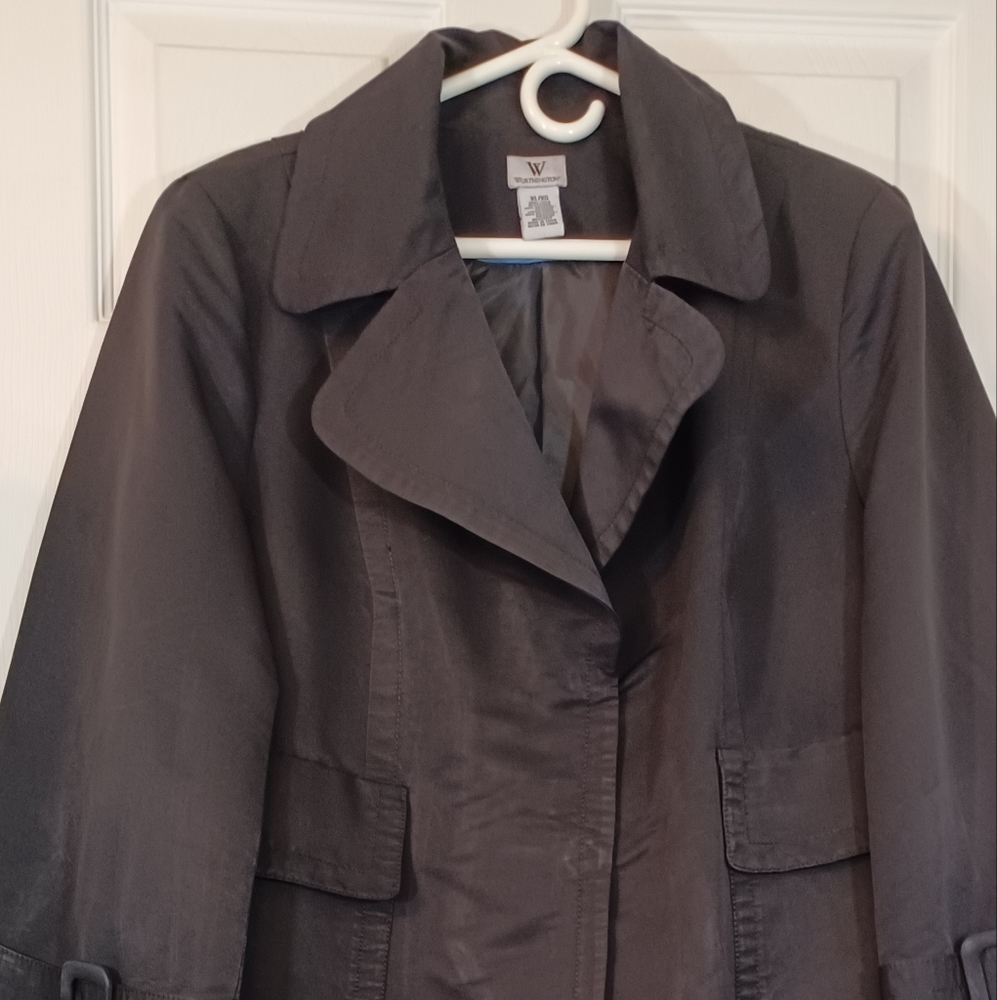 Worthington Womans Blacket Jacket Snaps Pads Buck… - image 1